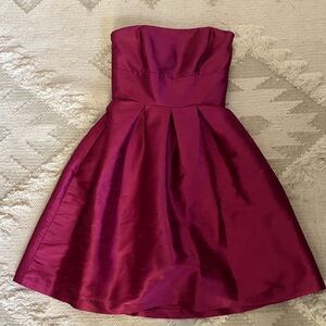 ALFRED SUNG Strapless Magenta Dress